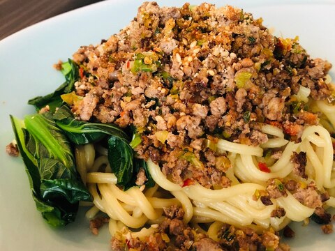 鰯と小松菜の☆絶品ピリ辛混ぜそば